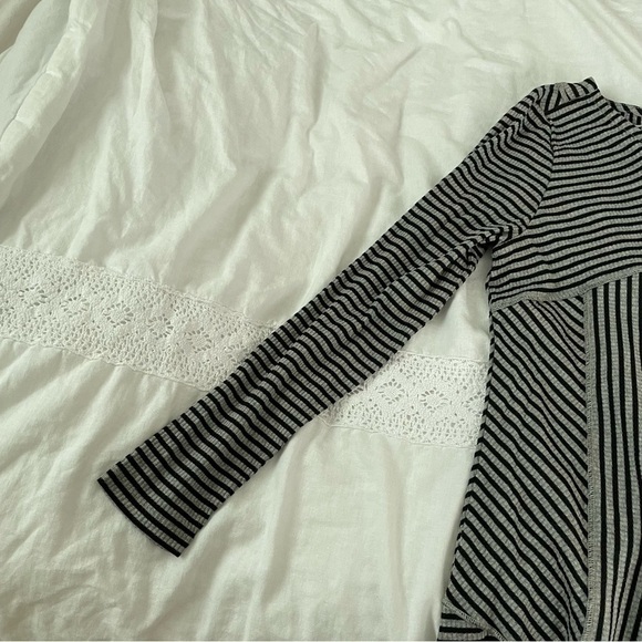 SOFT SURROUNDINGS SMALL Ryley Stripe Maxi Dress Stretch Diagonal Long Sleeve - Picture 6 of 9